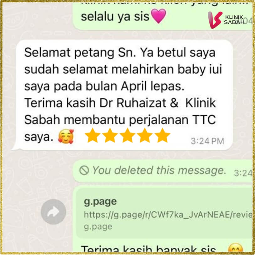 Berjaya melahirkan selepas IUI